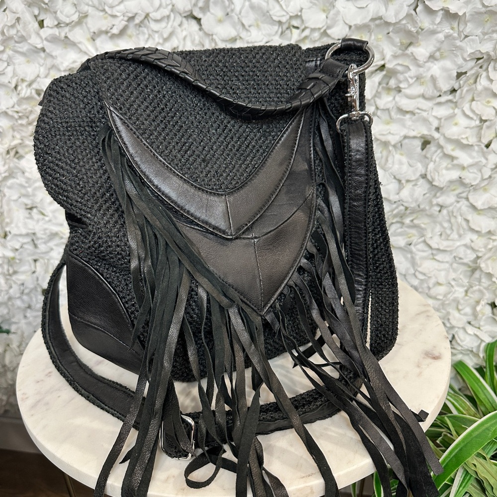 Boho Fringe Crossbody bag - Bkack - Picture 2 of 11
